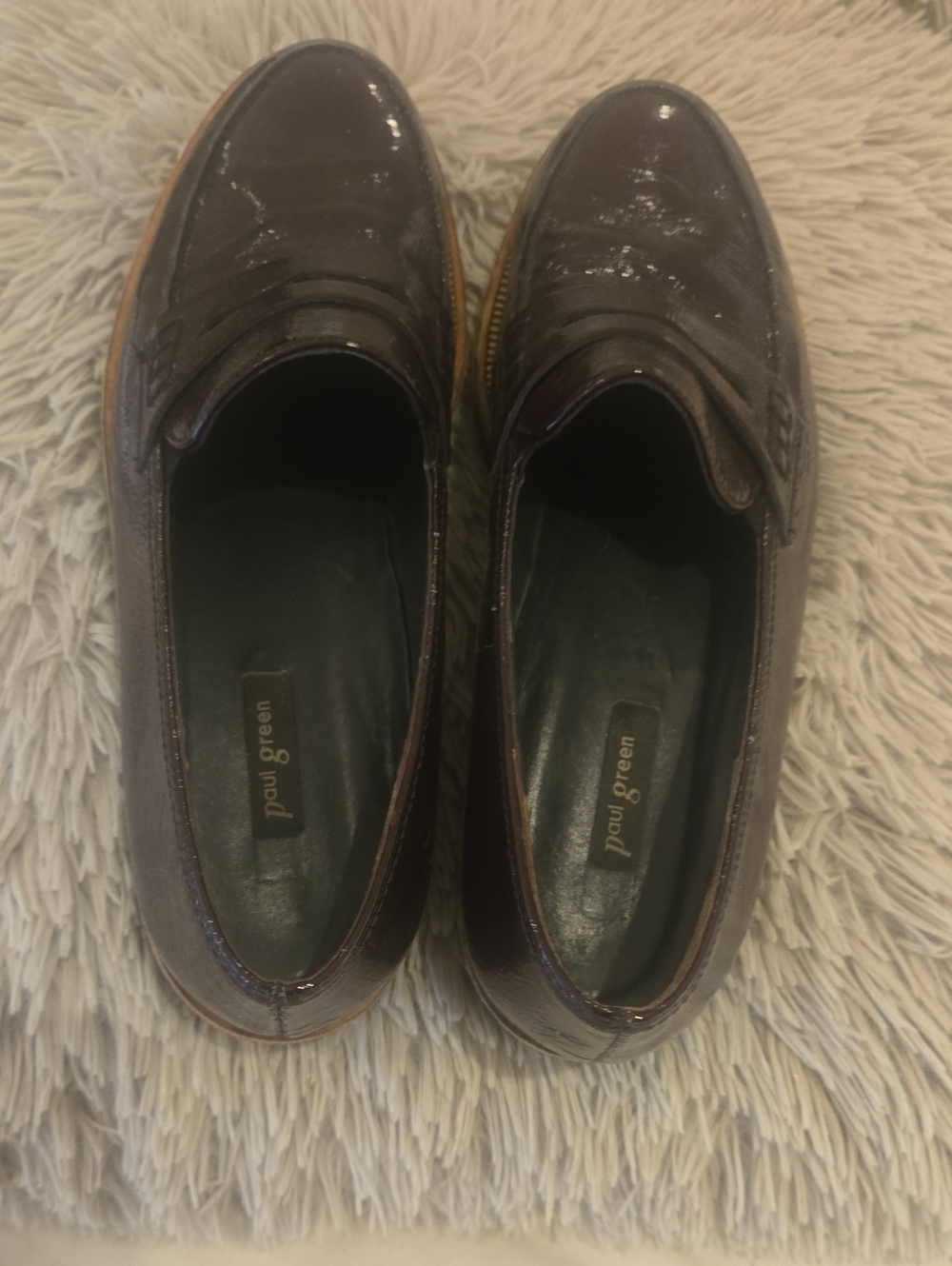 Paul Green Dark Brown/ Burgandy Patent Leather Slip-On Loafers